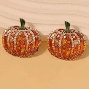Crystal Pumpkin Earrings